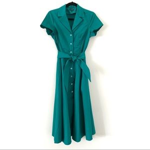 J Peterman Emerald Green 1947 Dress Size 4